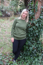 Load image into Gallery viewer, Australian Merino Wool Sophie Crew Neck Jumper - Olive