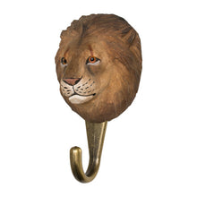 Load image into Gallery viewer, Hand Carved Wall Hook - Lion