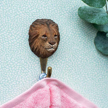 Load image into Gallery viewer, Hand Carved Wall Hook - Lion