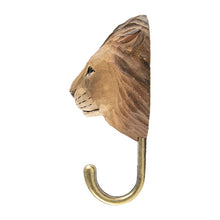 Load image into Gallery viewer, Hand Carved Wall Hook - Lion