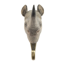 Load image into Gallery viewer, Hand Carved Wall Hook - Rhino