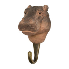 Load image into Gallery viewer, Hand Carved Wall Hook - Hippopotomus
