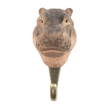 Load image into Gallery viewer, Hand Carved Wall Hook - Hippopotomus