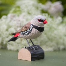 Load image into Gallery viewer, Hand Carved Deco Bird - Diamond Firetail
