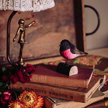 Load image into Gallery viewer, Hand Carved Deco Bird - Pink Robin
