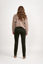 Load image into Gallery viewer, Vassalli Slim Leg Knit Denim Pull on Pant - Forest