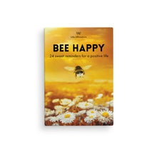 Load image into Gallery viewer, Bee Happy affirmation card set with timber stand. 24 cards featuring adorable bee illustrations and uplifting messages for daily inspiration.