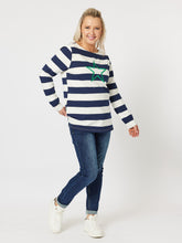 Load image into Gallery viewer, Gordon Smith Clover Stripe Top - Navy Stripe