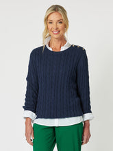 Load image into Gallery viewer, Jumper Women: Gordon Smith Kala Cable Knit Women Jumper - Navy