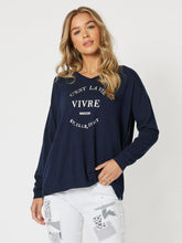 Load image into Gallery viewer, Shirt Women: Threadz Cest La Vie Sweat - Navy