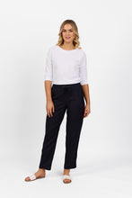 Load image into Gallery viewer, Vassalli Linen Pant with Full Elastic Waistband - Ink