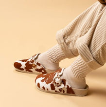 Load image into Gallery viewer, ASFVLT Flair Mules - Cow Fur