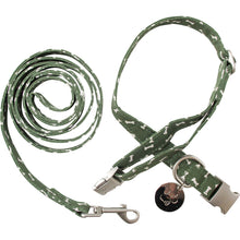Load image into Gallery viewer, Dog Collar & Lead - Green Bones Large