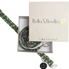 Load image into Gallery viewer, Dog Collar & Lead - Green Bones Large