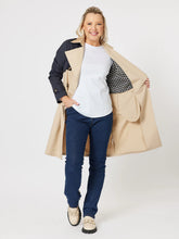 Load image into Gallery viewer, Womens Trench Coat in Natural/Navy by Gordon Smith