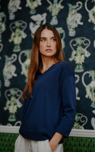 Load image into Gallery viewer, Bridge & Lord Cotton V Neck Jumper - Blue