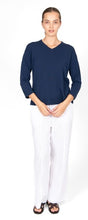 Load image into Gallery viewer, Bridge & Lord Cotton V Neck Jumper - Navy