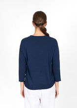 Load image into Gallery viewer, Bridge & Lord Cotton V Neck Jumper - Navy