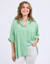 Load image into Gallery viewer, ELM Luna Shirt - Green & White Stripe