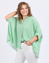 Load image into Gallery viewer, ELM Luna Shirt - Green & White Stripe