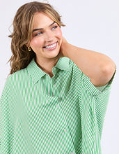 Load image into Gallery viewer, ELM Luna Shirt - Green & White Stripe
