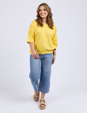 Load image into Gallery viewer, ELM Mazie Cotton V Neck Tee - Lemon
