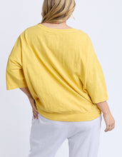 Load image into Gallery viewer, ELM Mazie Cotton V Neck Tee - Lemon
