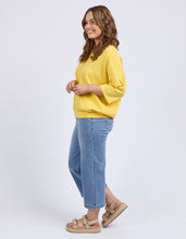 Load image into Gallery viewer, ELM Mazie Cotton V Neck Tee - Lemon