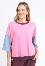 Load image into Gallery viewer, ELM Mazie Colour Block Sweat - Geranium