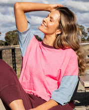 Load image into Gallery viewer, ELM Mazie Colour Block Sweat - Geranium