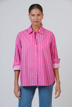 Load image into Gallery viewer, Enveloppe Cotton Shirt - Rayure Framboise