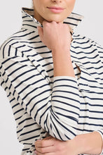 Load image into Gallery viewer, Est1971 Raw L/S Collared Tee - White/Navy Stripe
