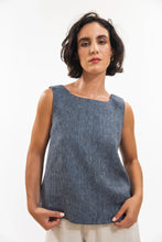 Load image into Gallery viewer, Eva Sunday Ellis Shelltop - Navy Pinstripe