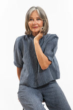 Load image into Gallery viewer, Eva Sunday Loretta Top - Navy Pinstripe