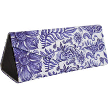 Load image into Gallery viewer, Foldable Glasses Case with a Blue Floral Print
