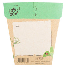 Load image into Gallery viewer, Sow n Sow Garden Herbs Gift of Seeds (Australia only)
