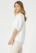 Load image into Gallery viewer, Gordon Smith Lino V Neck Top - White