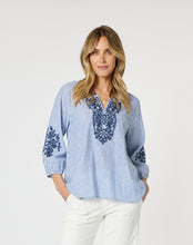 Load image into Gallery viewer, Gordon Smith Cottesloe Stripe Top - Blue/White