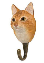 Load image into Gallery viewer, Hand Carved Wall Hook - Ginger Cat