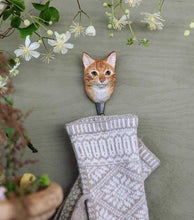 Load image into Gallery viewer, Hand Carved Wall Hook - Ginger Cat