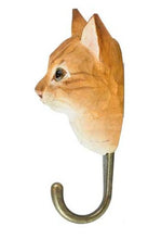 Load image into Gallery viewer, Hand Carved Wall Hook - Ginger Cat