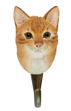 Load image into Gallery viewer, Hand Carved Wall Hook - Ginger Cat