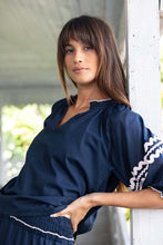 Load image into Gallery viewer, Humidity Ziggy Blouse Top in Navy