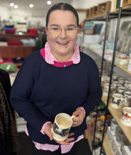 Load image into Gallery viewer, Caroline Gleeson NZ Superfine Merino Drop Shoulder Jumper - Navy/Hot PInk