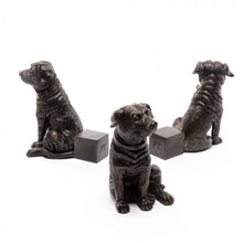 Load image into Gallery viewer, Potty Feet - Antique Bronze Staffordshire Bull Terrier (Set of 3)