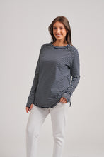 Load image into Gallery viewer, EST 1971 Raw L/S Tee - Navy stripe