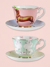 Load image into Gallery viewer, Yvonne Ellen Teacup & Saucer set of 2 - Poodle & Sausage Dog