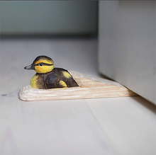 Load image into Gallery viewer, Hand Carved Timber Doorstop - Duckling