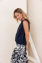 Load image into Gallery viewer, See Saw Sleeveless Button Back Top - Navy