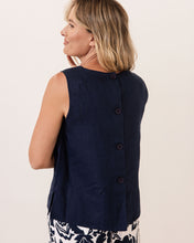 Load image into Gallery viewer, See Saw Sleeveless Button Back Top - Navy
